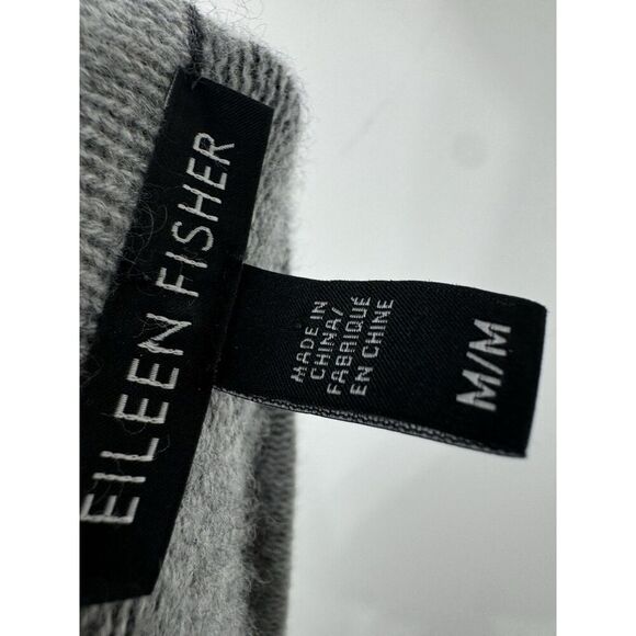 Eileen Fisher Sweater L 100% Cashmere Gray V-Neck Boxy Lagenlook Tunic Medium - Picture 4 of 5